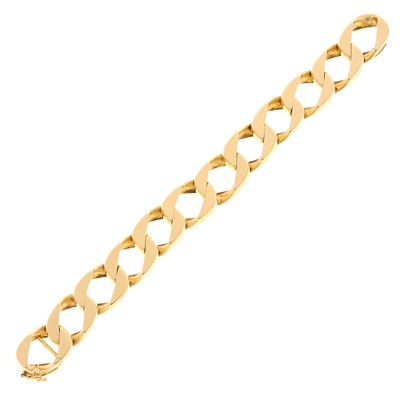 Lot 1280 - Gold Curb Link Bracelet