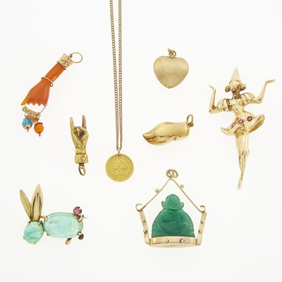 Lot 1141 - Group of Gold and Gem-Set Charms