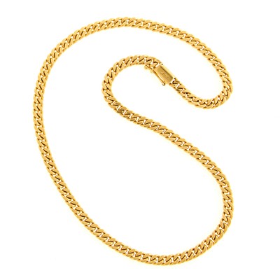 Lot 1227 - Gold Curb Link Necklace