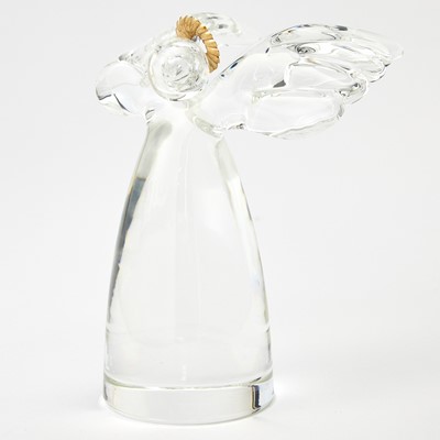 Lot 157 - Steuben Glass Figure of a Guardian Angel with Vermeil Halo