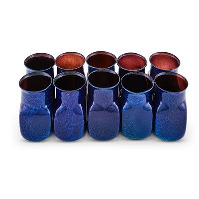 Lot 183 - Set of Ten Josh Simpson Blown Glass Tumblers
