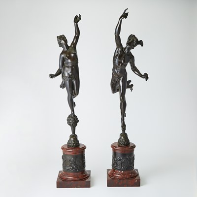 Lot 419 - Pair of Patinated-Bronze Figures of Mercury and Fortuna