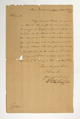 Lot 120 - A war-date letter from General Washington