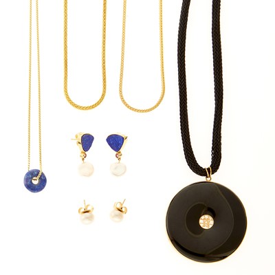 Lot 2192 - Group of Gold and Gem-Set Jewelry