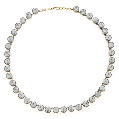 Lot 1104 - Silver, Brass and Paste Necklace