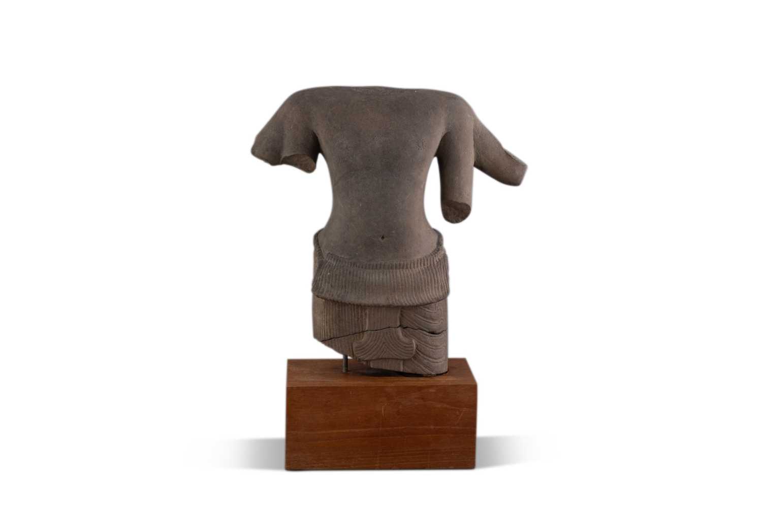 Lot 1085 - Khmer Sandstone Torso of Lokesvara