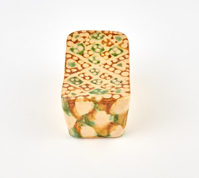 Lot 307 - A Chinese Small Sancai Glazed Earthenware Pillow