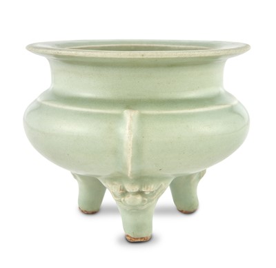 Lot 310 - A Chinese Longquan Celadon Tripod Censer