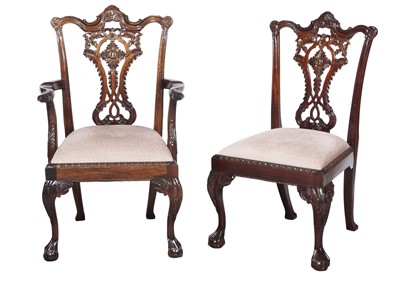 Lot 131 - Set of Eight George III Style Mahogany Dining Chairs