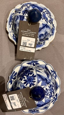 Lot 337 - A Large Pair of Chinese Blue and White Porcelain Covered Jars