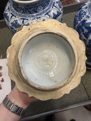 Lot 337 - A Large Pair of Chinese Blue and White Porcelain Covered Jars
