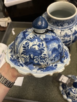 Lot 337 - A Large Pair of Chinese Blue and White Porcelain Covered Jars