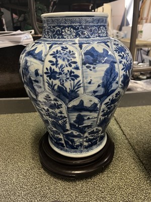 Lot 337 - A Large Pair of Chinese Blue and White Porcelain Covered Jars
