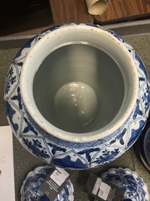 Lot 337 - A Large Pair of Chinese Blue and White Porcelain Covered Jars