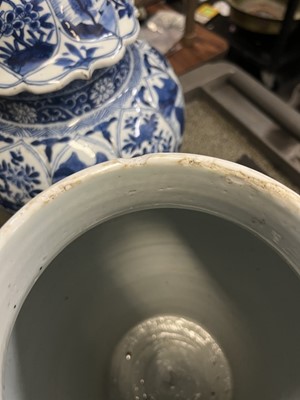 Lot 337 - A Large Pair of Chinese Blue and White Porcelain Covered Jars