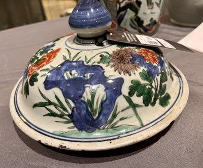 Lot 330 - A Large Chinese Wucai Porcelain Jar and Cover