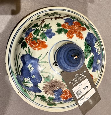 Lot 330 - A Large Chinese Wucai Porcelain Jar and Cover