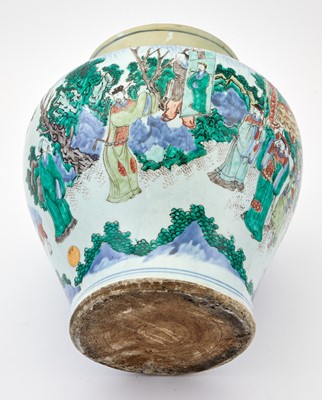 Lot 330 - A Large Chinese Wucai Porcelain Jar and Cover