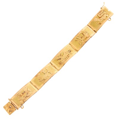 Lot 1170 - Two-Color Gold Peruvian Bracelet