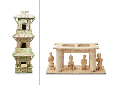 Lot 112 - Two Chinese Pottery Architectural Models
