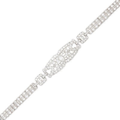 Lot 53 - Platinum and Diamond Bracelet