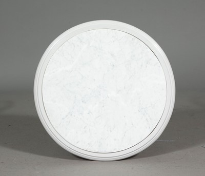 Lot 378 - Italian White Painted Wood Table with Carrera Marble Top