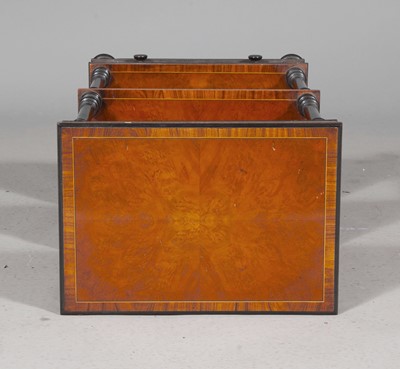 Lot 311 - Regency Style Burl Walnut and Ebonized Three-Tier Etag´ere with One Drawer