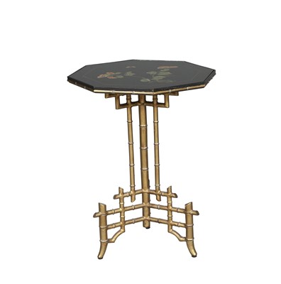 Lot 169 - Victorian Style Eglomise and Faux Bamboo Octagonal Table