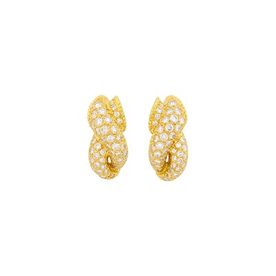 Lot 1051 - Fred Paris Pair of Gold and Diamond Earclips