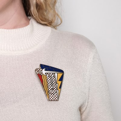 Lot 1029 - Roy Lichtenstein Metal and Enamel 'Head 1968' Brooch