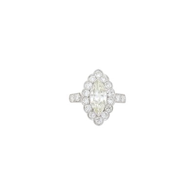 Lot 1141 - Platinum and Diamond Ring
