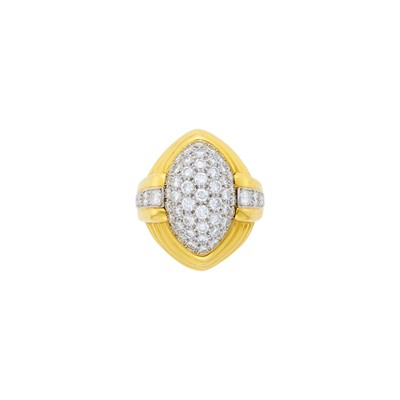 Lot 188 - David Webb Gold, Platinum and Diamond Dome Ring