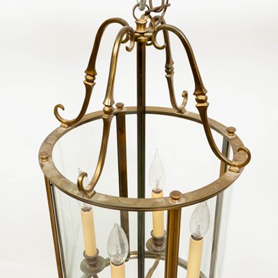Lot 320 - Gilt-Metal and Glass Four-Light Hall Lantern