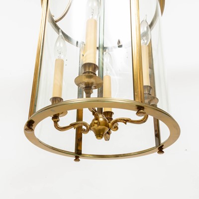 Lot 320 - Gilt-Metal and Glass Four-Light Hall Lantern
