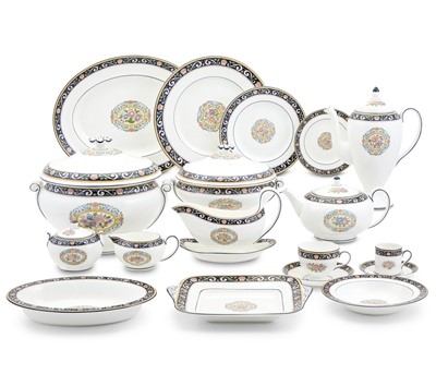 Lot 21 - Wedgwood Porcelain "Runnymede" (Blue) Pattern Dinner Service