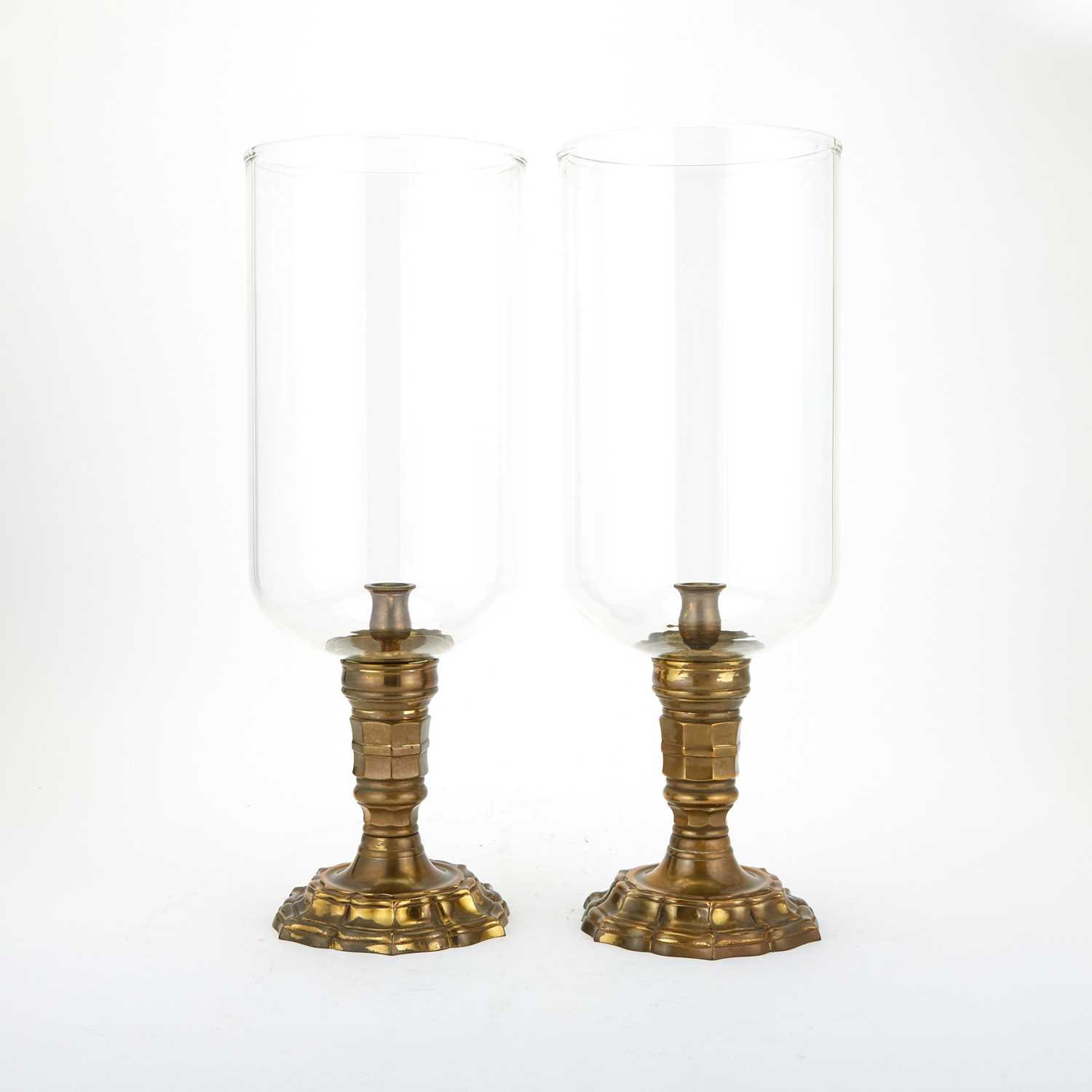Lot 315 - Pair of Gilt-Brass and Glass Photophores