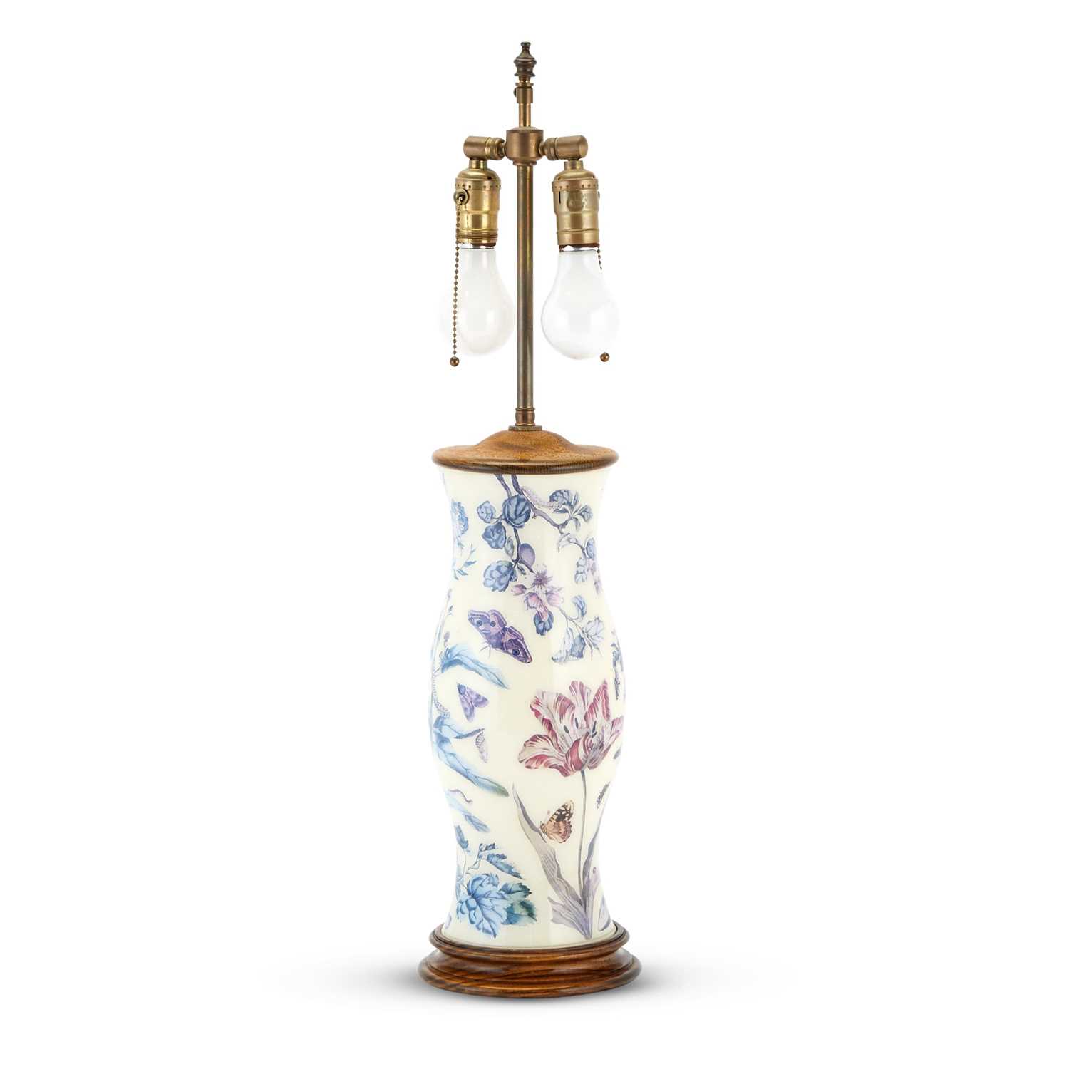 Lot 354 - Reverse Decorated Glass Table Lamp