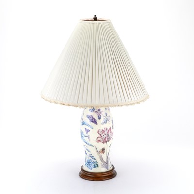Lot 354 - Reverse Decorated Glass Table Lamp