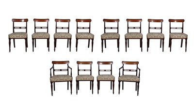 Lot 139 - Set of Twelve George III Satinwood-Inlaid Mahogany Dining Chairs