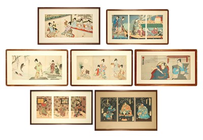 Lot 186 - Seven Japanese Woodblock Triptychs