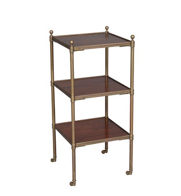 Lot 295 - Brass Mounted Mahogany Three-Tier Etagere