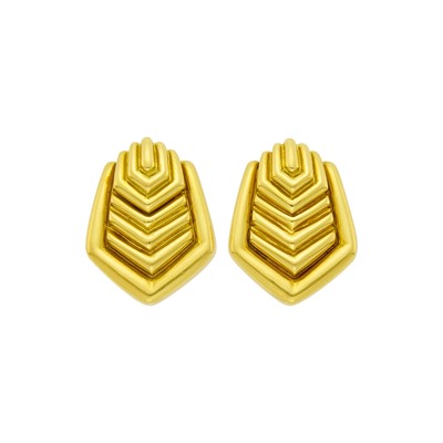 Lot 22 - David Webb Pair of Gold Earclips