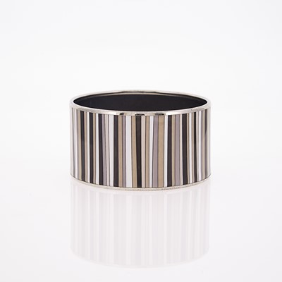 Lot 1203 - Hermès Paris Wide Striped Lacquer Bangle Bracelet