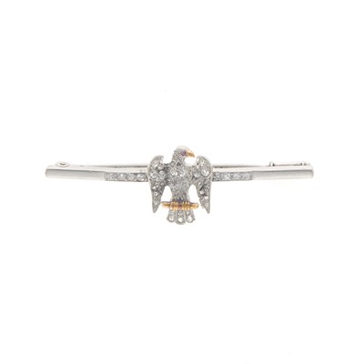 Lot 1084 - Platinum and Diamond Eagle Bar Pin