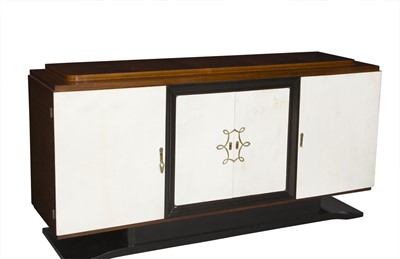 Lot 531 - Art Deco Parchment, Part Ebonized Mahogany Sideboard