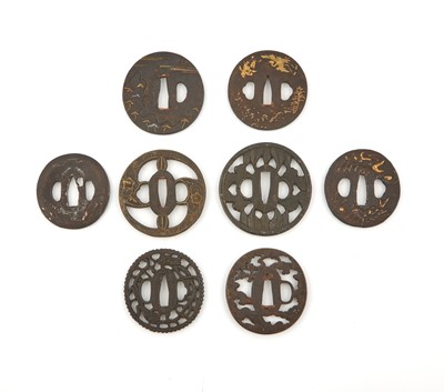 Lot 584 - Eight Japanese Iron Tsuba