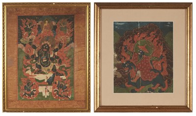 Lot 556 - Two Small Tibetan Thangkas