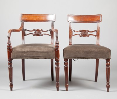 Lot 312 - Set of Six Regency Mahogany Dining Chairs