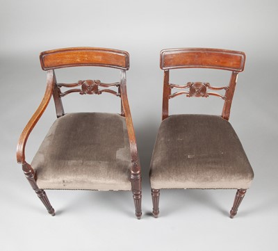 Lot 312 - Set of Six Regency Mahogany Dining Chairs