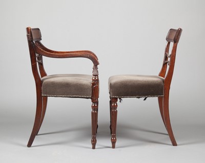 Lot 312 - Set of Six Regency Mahogany Dining Chairs